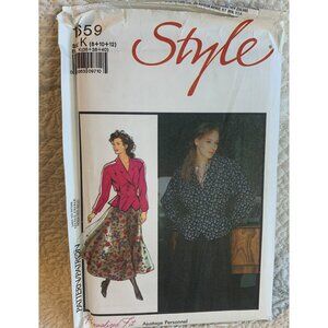 Style Misses Jacket Skirt Sewing Pattern Size 8 10 12 1659 - uncut